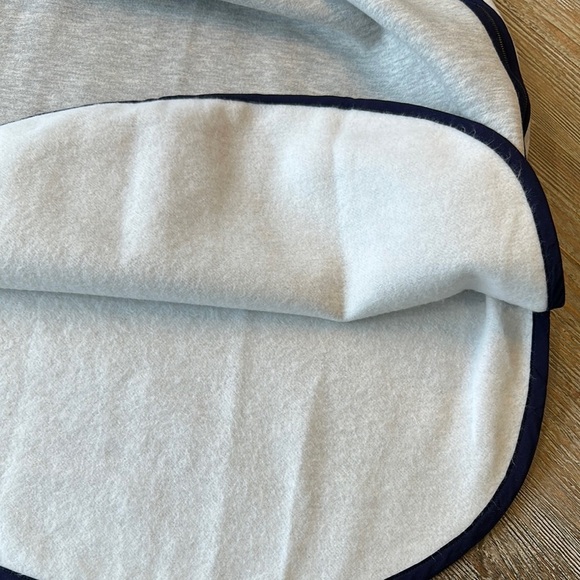 Anthropologie Gray Sunday in Brooklyn soft Fleece zip Skirt with Navy Trim L - Picture 6 of 9